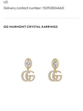 Gucci gold-tone GG crystal drop earrings with clear stones